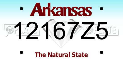 12167Z5 Arkansas License Plate