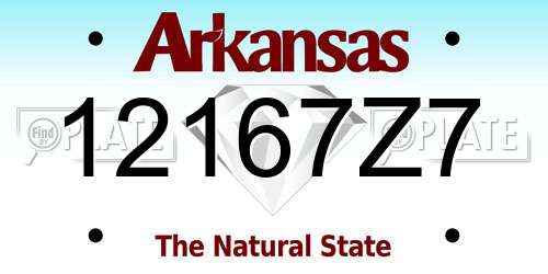 12167Z7 Arkansas License Plate