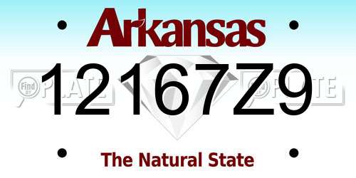 12167Z9 Arkansas License Plate