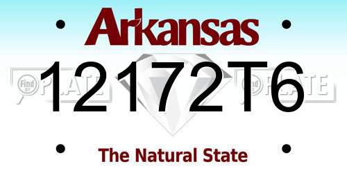 12172T6 Arkansas License Plate