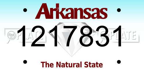 1217831 Arkansas License Plate