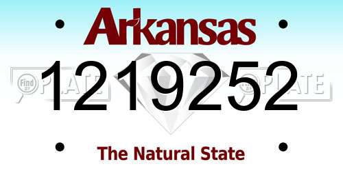 1219252 Arkansas License Plate