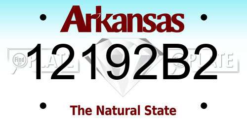 12192B2 Arkansas License Plate