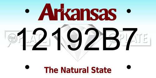 12192B7 Arkansas License Plate