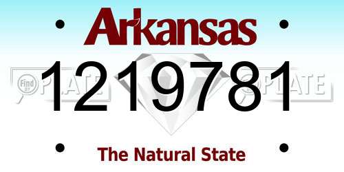 1219781 Arkansas License Plate