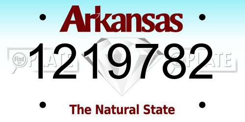 1219782 Arkansas License Plate
