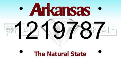 1219787 Arkansas License Plate