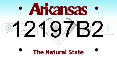 12197B2 Arkansas License Plate