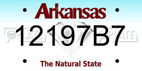 12197B7 Arkansas License Plate