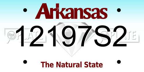 12197S2 Arkansas License Plate