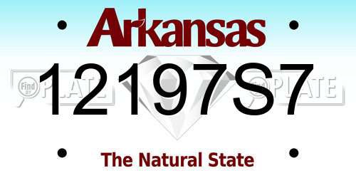 12197S7 Arkansas License Plate