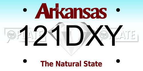 121DXY Arkansas License Plate