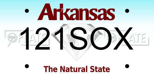 121SOX Arkansas License Plate