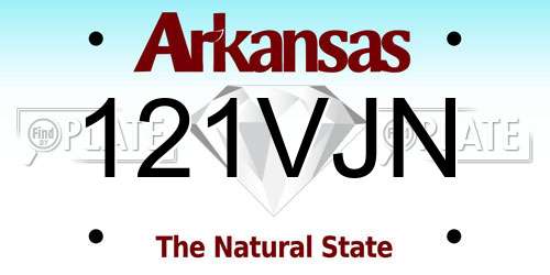 121VJN Arkansas License Plate