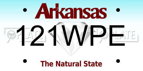121WPE Arkansas License Plate