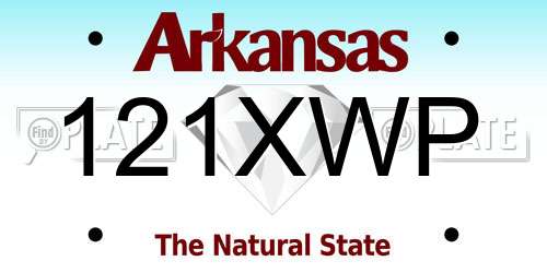 121XWP Arkansas License Plate