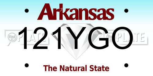 121YGO Arkansas License Plate