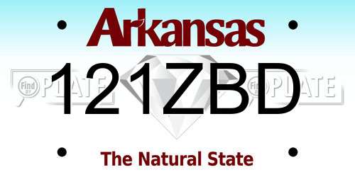 121ZBD Arkansas License Plate