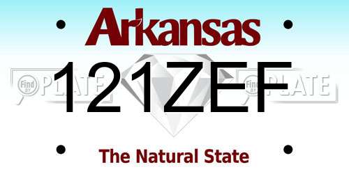 121ZEF Arkansas License Plate