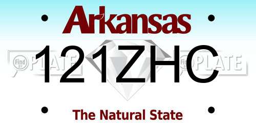 121ZHC Arkansas License Plate