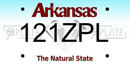 121ZPL Arkansas License Plate