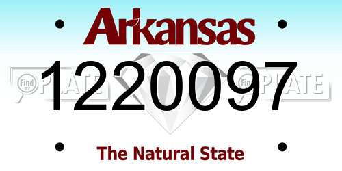 1220097 Arkansas License Plate