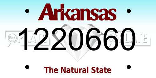 1220660 Arkansas License Plate