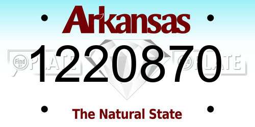1220870 Arkansas License Plate