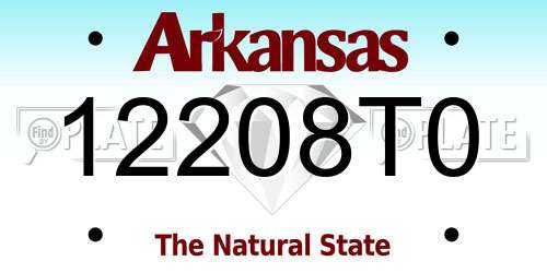 12208T0 Arkansas License Plate