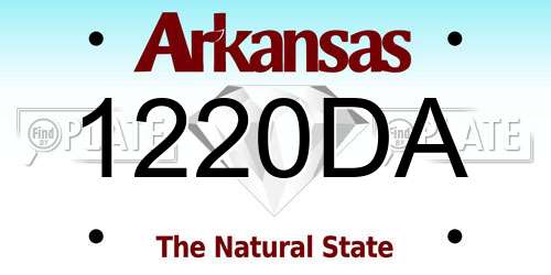 1220DA Arkansas License Plate
