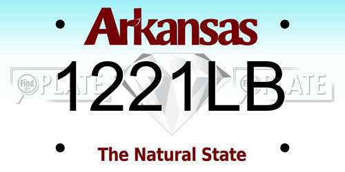 1221LB Arkansas License Plate