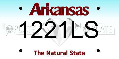 1221LS Arkansas License Plate