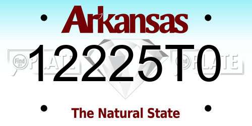 12225T0 Arkansas License Plate