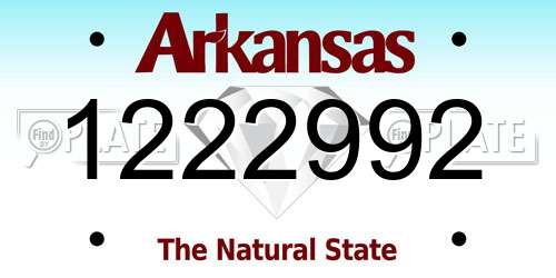 1222992 Arkansas License Plate