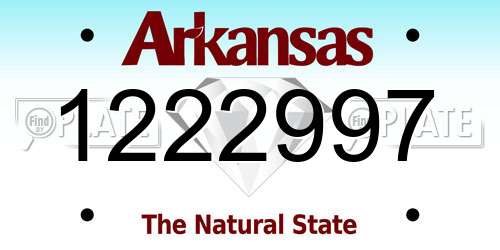 1222997 Arkansas License Plate
