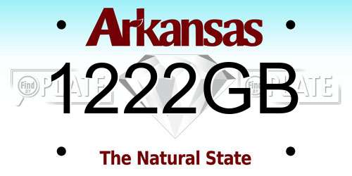 1222GB Arkansas License Plate