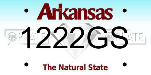 1222GS Arkansas License Plate