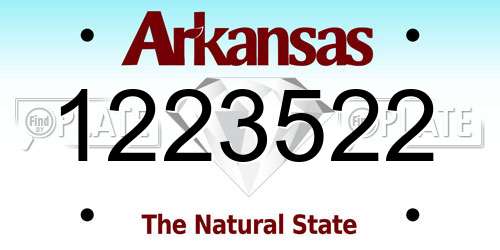 1223522 Arkansas License Plate