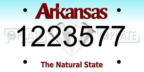 1223577 Arkansas License Plate