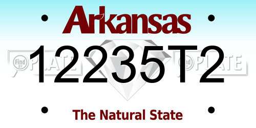 12235T2 Arkansas License Plate