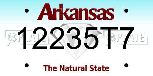 12235T7 Arkansas License Plate