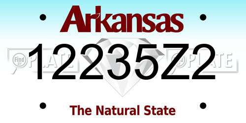 12235Z2 Arkansas License Plate
