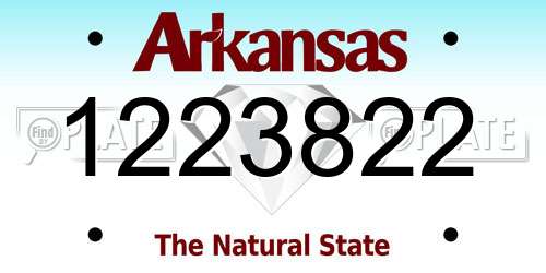 1223822 Arkansas License Plate