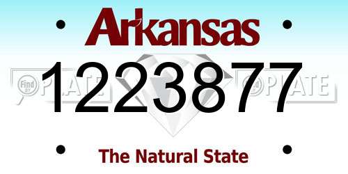 1223877 Arkansas License Plate