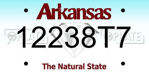 12238T7 Arkansas License Plate