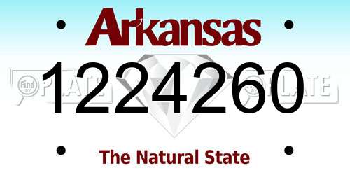 1224260 Arkansas License Plate