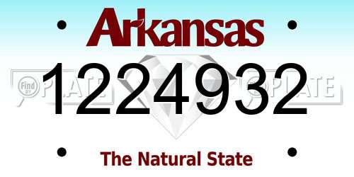 1224932 Arkansas License Plate