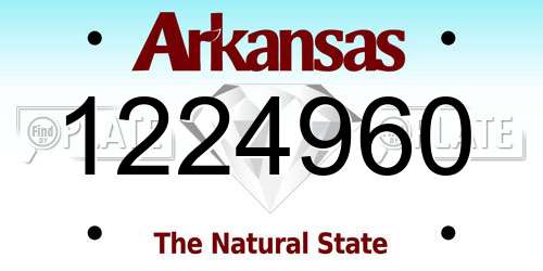 1224960 Arkansas License Plate