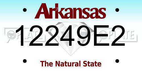 12249E2 Arkansas License Plate