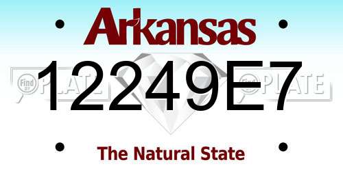 12249E7 Arkansas License Plate
